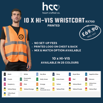 10 X HI-VIS WAISTCOAT RX700